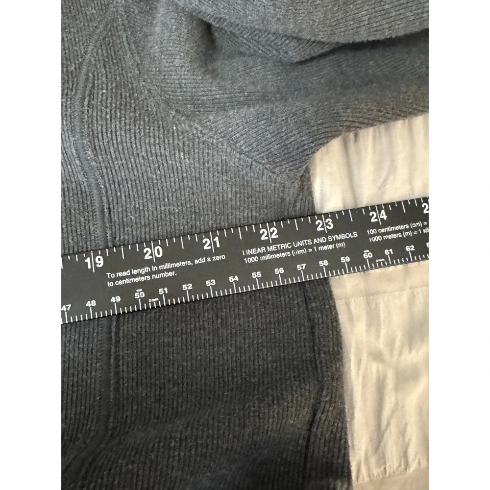 Blue Uomo Gray Quarter Zip Pullover Sweater‎ Elbow Patch Long Sleeve XL